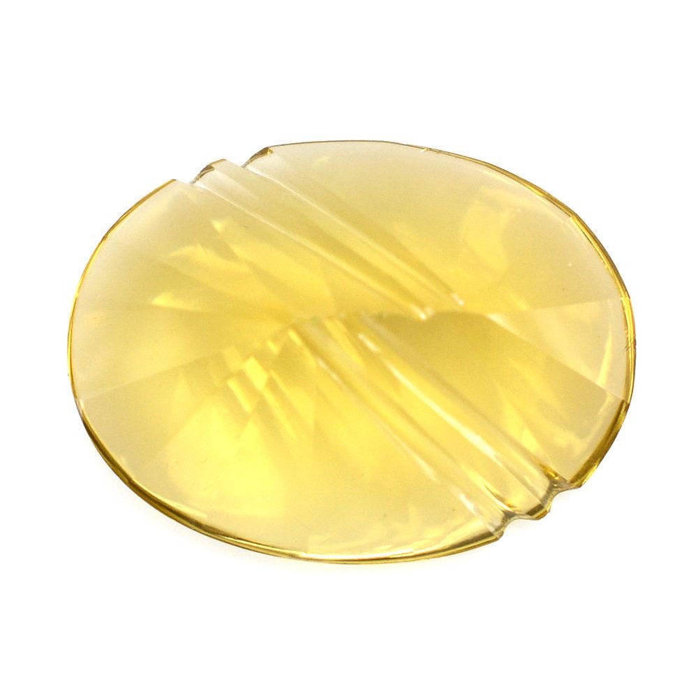 WHISKY QUARTZ FLAT BUFFTOP LIGHTENING OVAL (DES#114) 20X15MM 13.55 Cts.