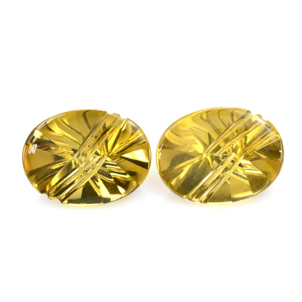 WHISKY QUARTZ FLAT BUFFTOP LIGHTENING OVAL (DES#114) 20X15MM 13.55 Cts.