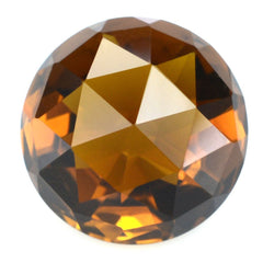 WHISKY QUARTZ HIGH DOME ROSE CUT ROUND (DES#17) 15MM 12.34 Cts.