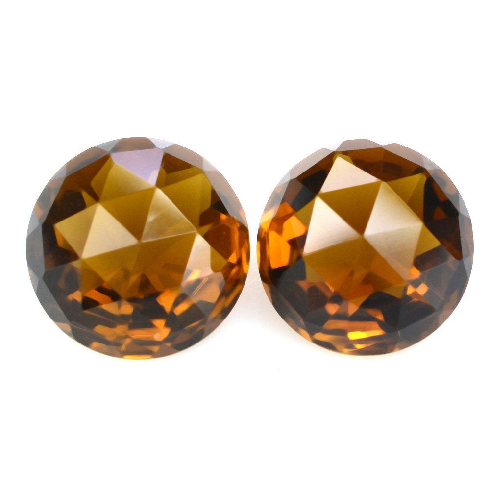 WHISKY QUARTZ HIGH DOME ROSE CUT ROUND (DES#17) 15MM 12.34 Cts.