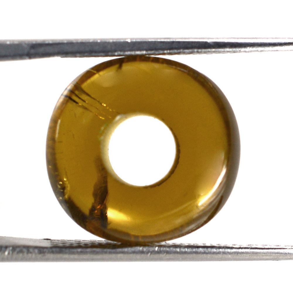 WHISKY QUARTZ ORGANIC ROUND BEADS (DES#155) (SI/HI) 14MM 9.56 Cts.