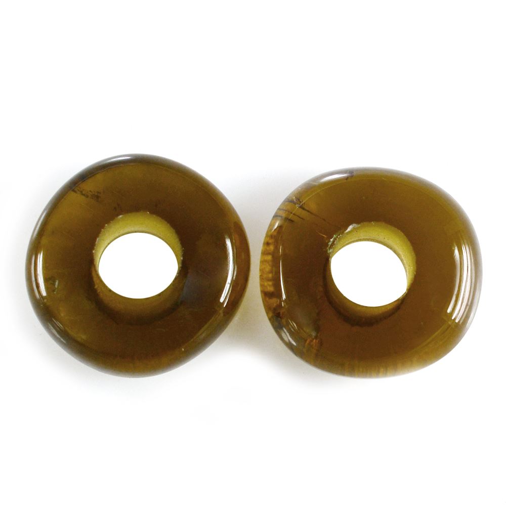 WHISKY QUARTZ ORGANIC ROUND BEADS (DES#155) (SI/HI) 14MM 9.56 Cts.