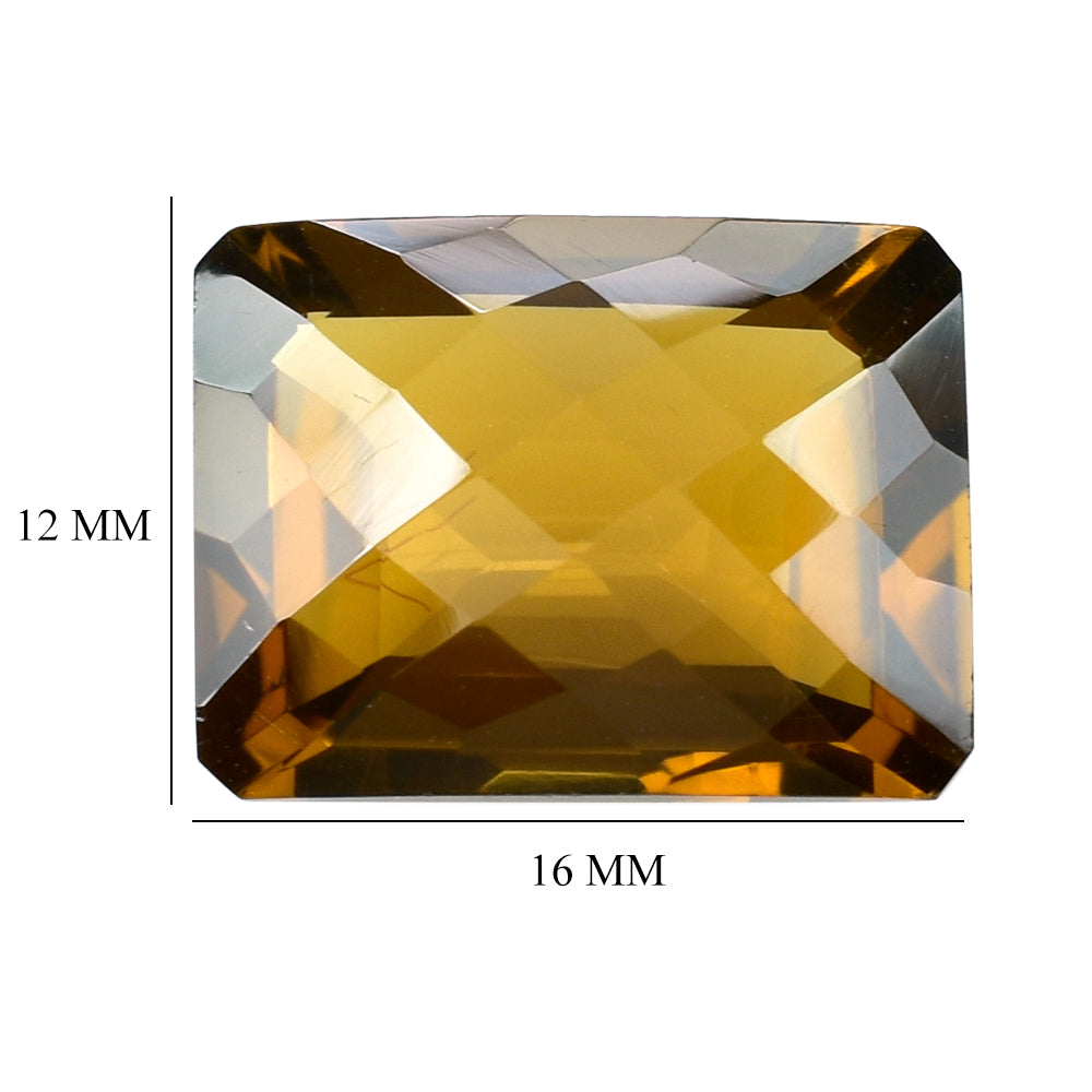 WHISKY QUARTZ CHECKER CUT OCTAGON 16X12MM 12.25 Cts.