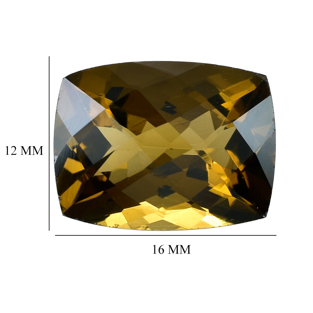 WHISKY QUARTZ CHECKER CUT CUSHION 16X12MM 10.06 Cts.