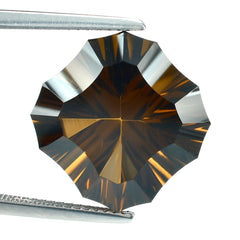 WHISKY QUARTZ CONCAVE NINETY CUT CUSHION (DES#22) 15MM 12.55 Cts.