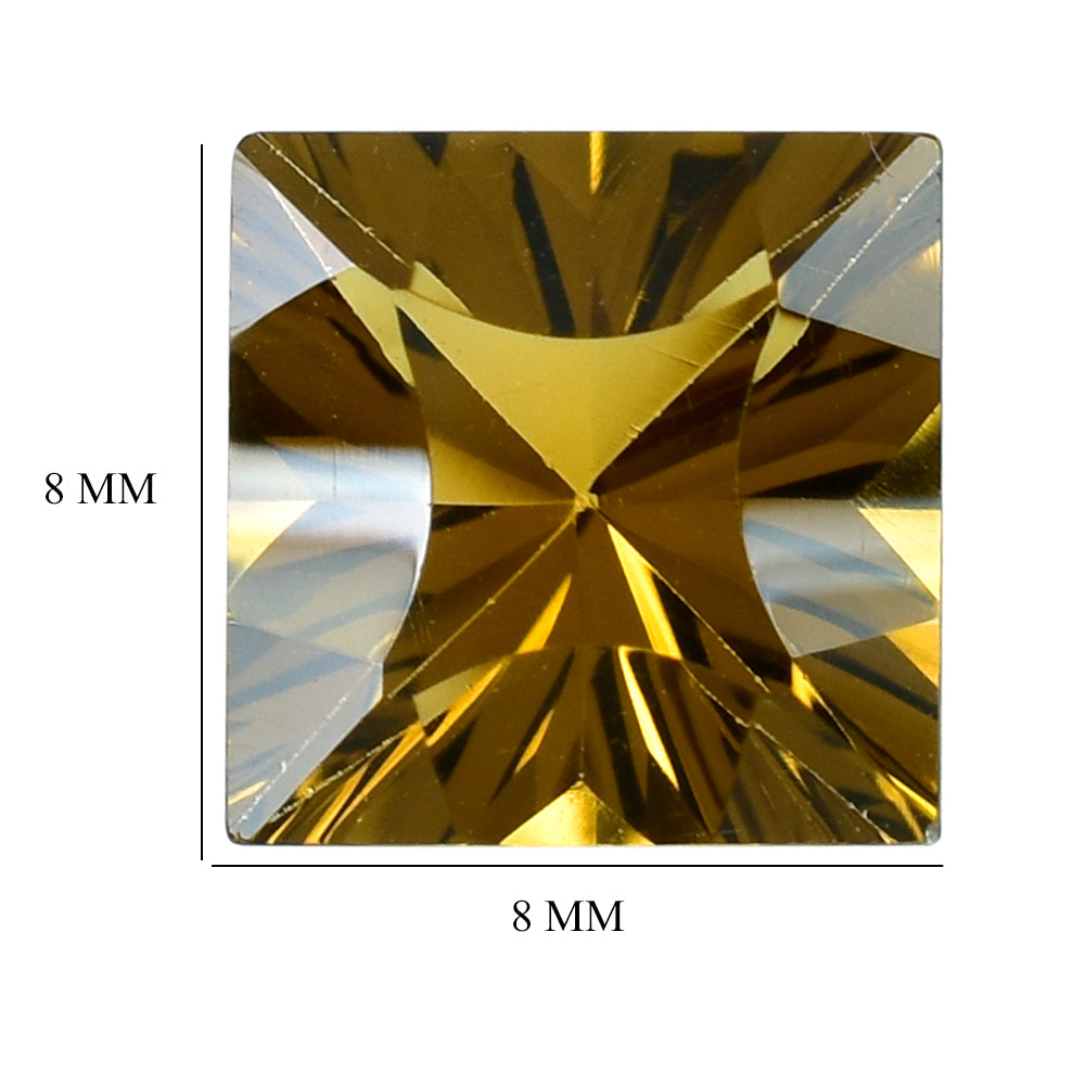 WHISKY QUARTZ CONCAVE NINETY CUT SQUARE (DES#52) 8MM 2.10 Cts.