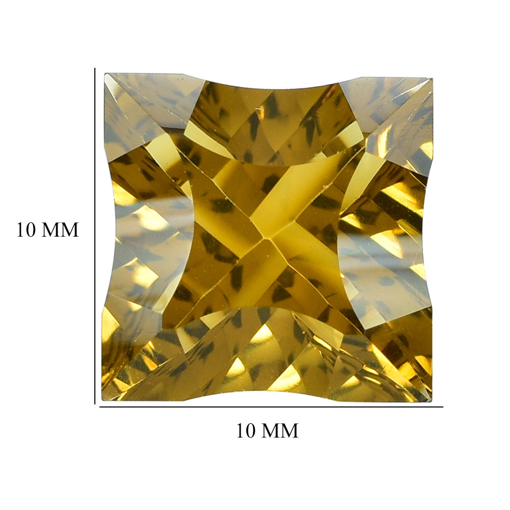 WHISKY QUARTZ CONCAVE NINETY CUT SQUARE (DES#52) 10MM 4.15 Cts.