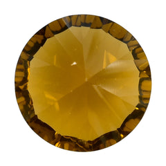 WHISKY QUARTZ CONCAVE SPLENDOR CUT ROUND (DES#74) 15MM 10.13 Cts.