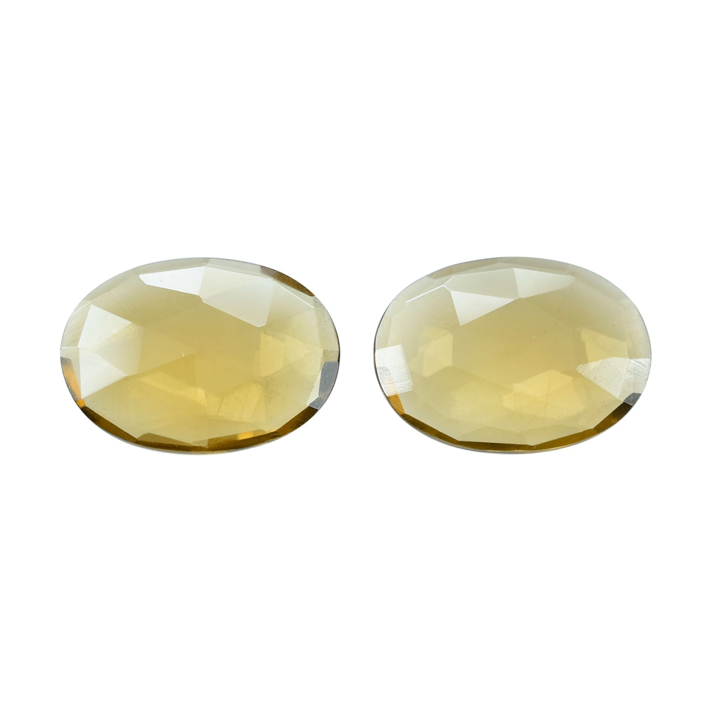 WHISKY QUARTZ  ROSE CUT BRIOLETTE OVAL 18.00X13.00 MM 6.40 Cts.
