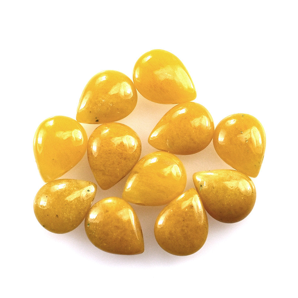 YELLOW AVENTURINE PLAIN LENTIL PEAR 7.50X6MM 0.94 Cts.