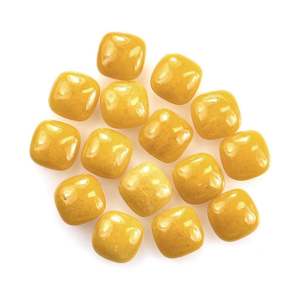 YELLOW AVENTURINE PLAIN LENTIL CUSHION 10X10MM 3.76 Cts.