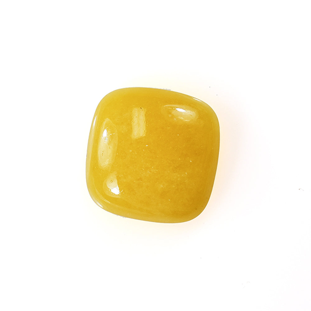 YELLOW AVENTURINE PLAIN CUSHION CAB (YELLOW/OPAQUE) 12.00X12.00 MM 5.23 CTS