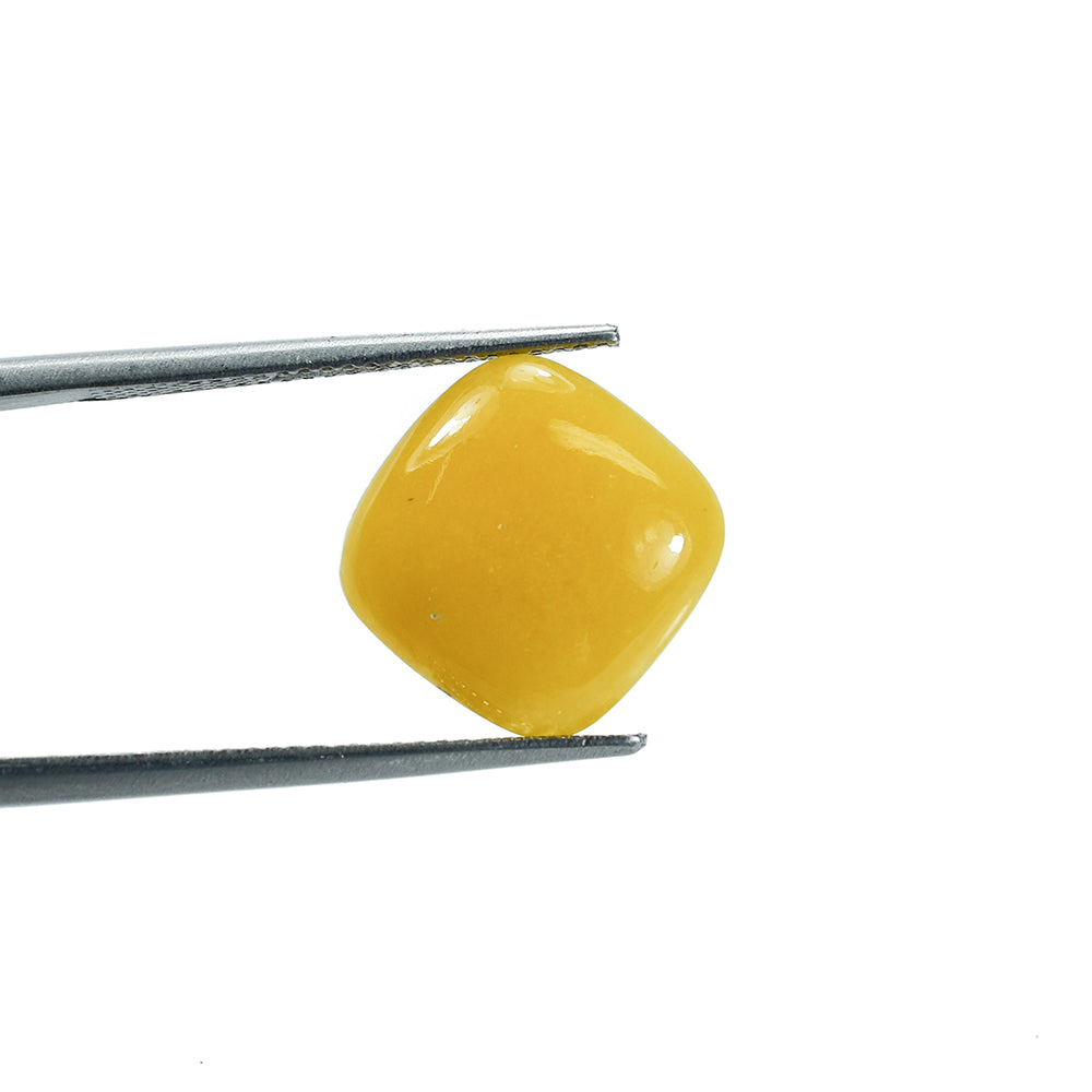 YELLOW AVENTURINE PLAIN CUSHION CAB (YELLOW/OPAQUE) 12.00X12.00 MM 5.23 CTS