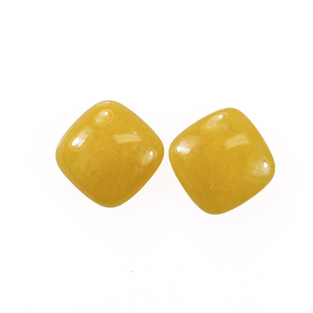 YELLOW AVENTURINE PLAIN CUSHION CAB (YELLOW/OPAQUE) 12.00X12.00 MM 5.23 CTS