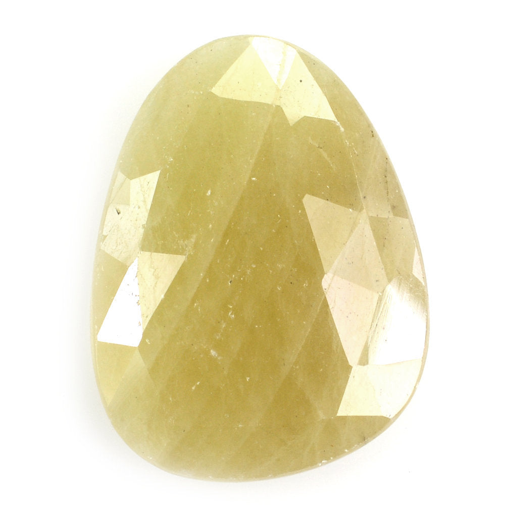 YELLOW SAPPHIRE ROSE CUT BRIOLETTE IRREGULAR PEARISH 20X15MM 11.2 Cts.