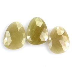 YELLOW SAPPHIRE ROSE CUT BRIOLETTE IRREGULAR PEARISH 20X15MM 11.2 Cts.