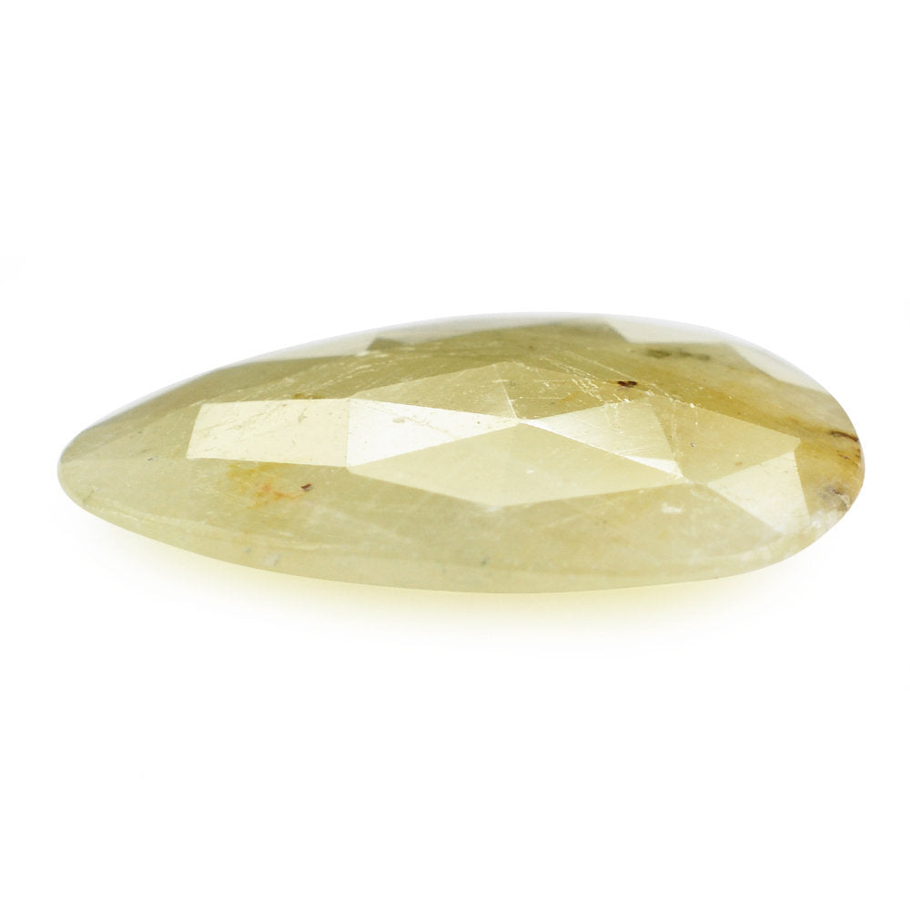 YELLOW SAPPHIRE ROSE CUT BRIOLETTE IRREGULAR TRILLIONISH& 18X16MM 9.66 Cts.