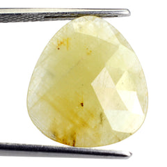 YELLOW SAPPHIRE ROSE CUT BRIOLETTE IRREGULAR TRILLIONISH& 18X16MM 9.66 Cts.