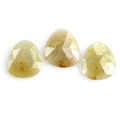 YELLOW SAPPHIRE ROSE CUT BRIOLETTE IRREGULAR TRILLIONISH& 18X16MM 9.66 Cts.