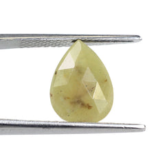 YELLOW SAPPHIRE ROSE CUT BRIOLETTE PEAR 14X10MM 6.70 Cts.