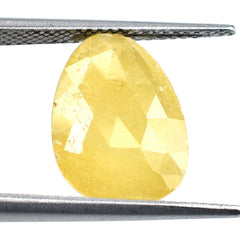 YELLOW SAPPHIRE ROSE CUT BRIOLETTE PEARISH 14X10MM 5.79 Cts.