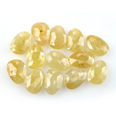 YELLOW SAPPHIRE ROSE CUT BRIOLETTE PEARISH 14X10MM 5.79 Cts.