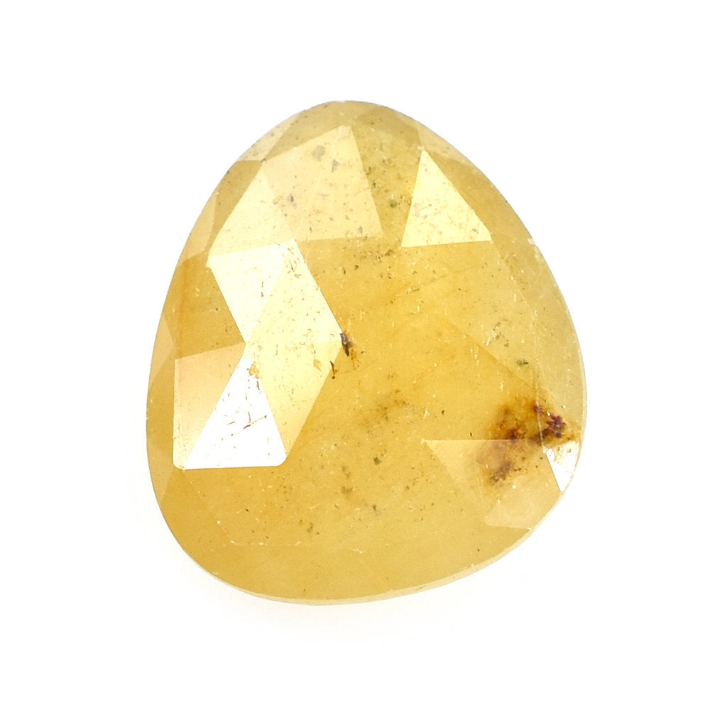 YELLOW SAPPHIRE ROSE CUT BRIOLETTE IRREGULAR& TRILLIONISH 13X11MM 5.78 Cts.