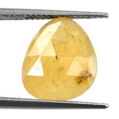 YELLOW SAPPHIRE ROSE CUT BRIOLETTE IRREGULAR& TRILLIONISH 13X11MM 5.78 Cts.