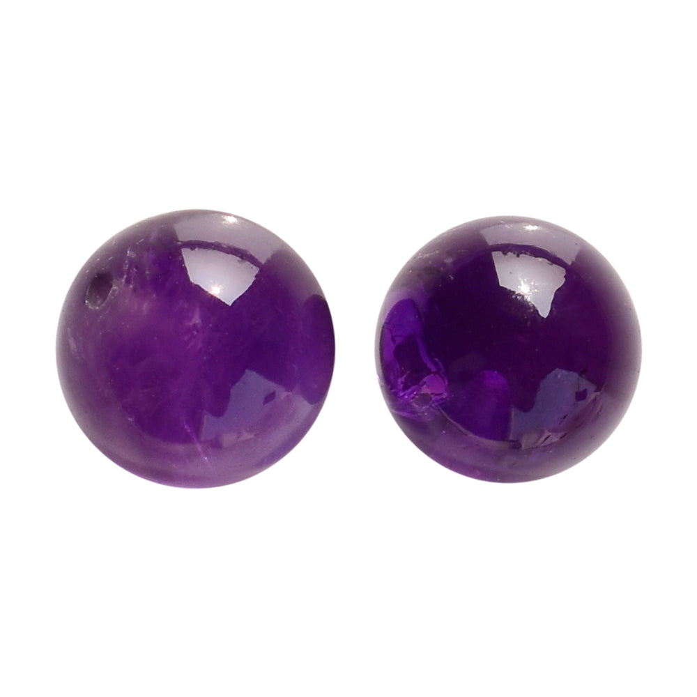 AFRICAN AMETHYST PLAIN ROUND BALL (HALF DRILL) 7.00-7.50 MM 1.03 Cts.