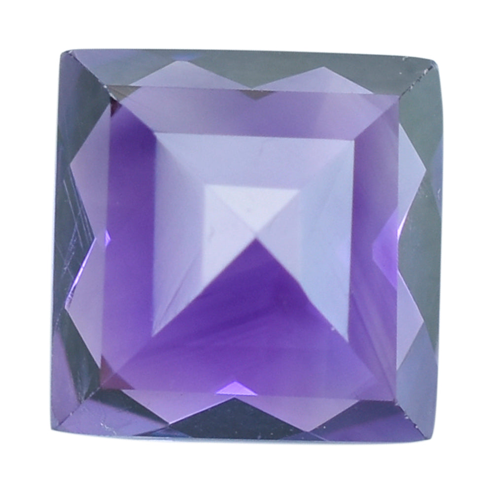 AFRICAN AMETHYST CHECKER CUT SQUARE 10MM 4.75 Cts.