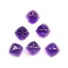 AFRICAN AMETHYST SUGARLOAF CUSHION CAB (AA/HI) 10X10MM 5.37 Cts.