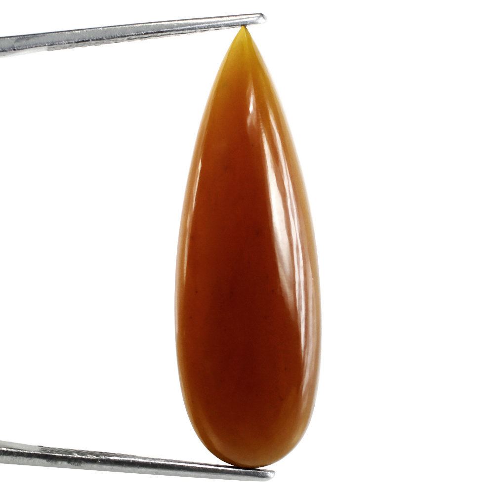 BROWN AMBER PEAR CAB 36X12MM 7.81 Cts.