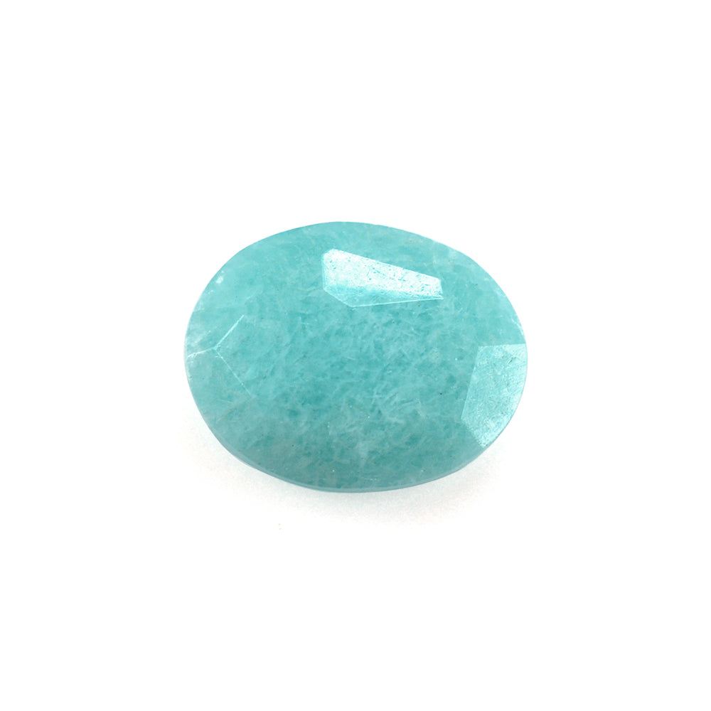 BLUE AMAZONITE IRREGULAR CUT BRIOLETTE OVAL 10X8MM 2.44 Cts.