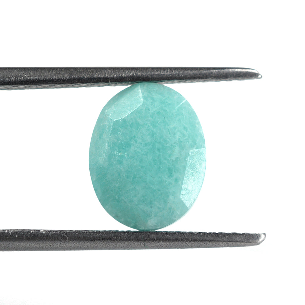 BLUE AMAZONITE IRREGULAR CUT BRIOLETTE OVAL 10X8MM 2.44 Cts.