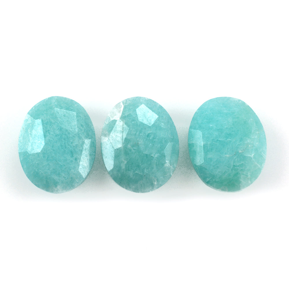 BLUE AMAZONITE IRREGULAR CUT BRIOLETTE OVAL 10X8MM 2.44 Cts.