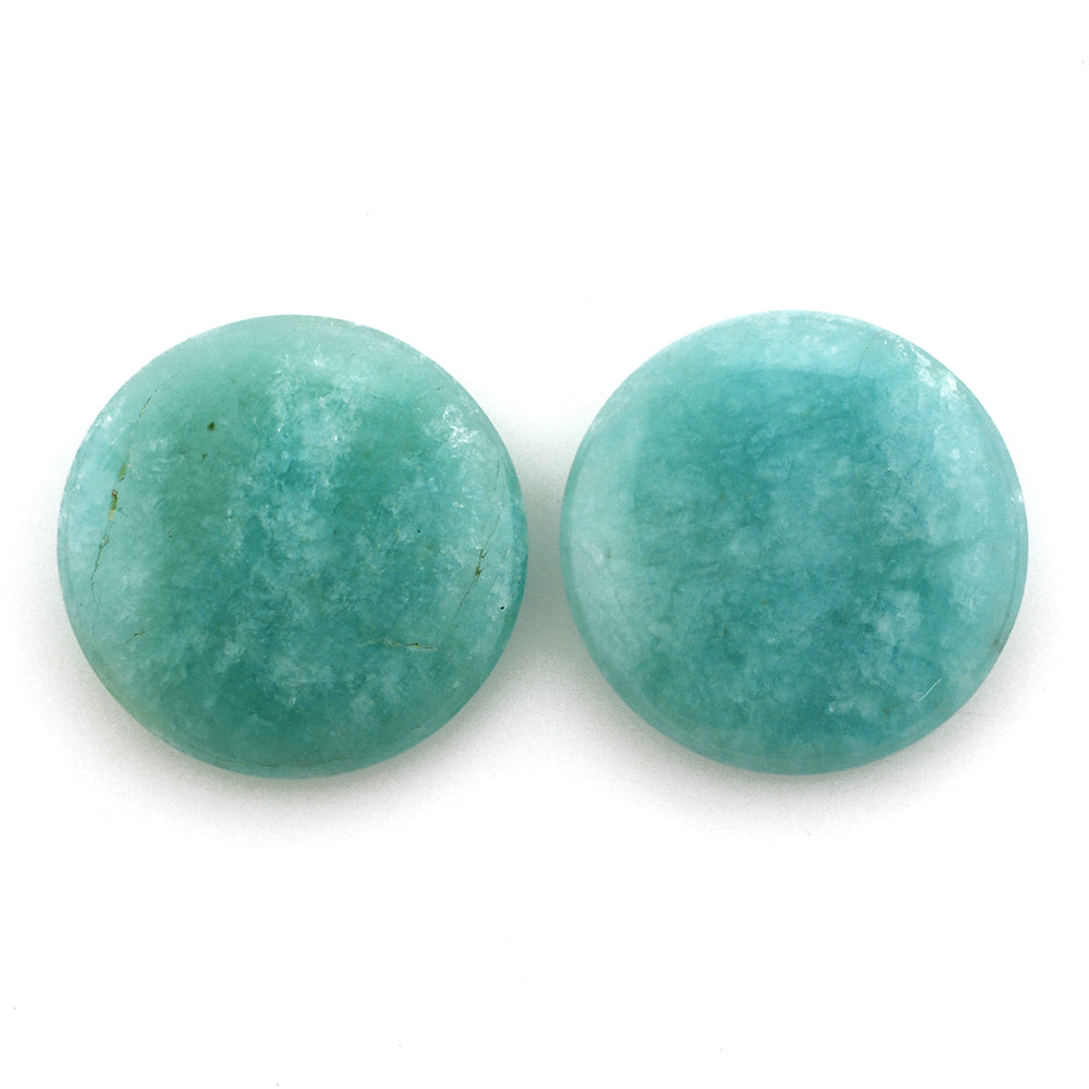 BLUE AMAZONITE ROUND CAB 20MM 11.75 Cts.