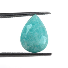 BLUE AMAZONITE ROSE CUT BRIOLETTE PEAR 14X10MM 4.58 Cts.