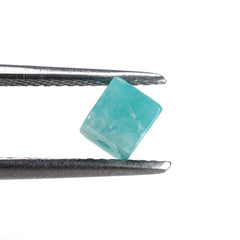 BLUE AMAZONITE PLAIN CUBE (FULL DRILL 0.60MM) (AAA/CLEAN) 4MM 0.91Cts.