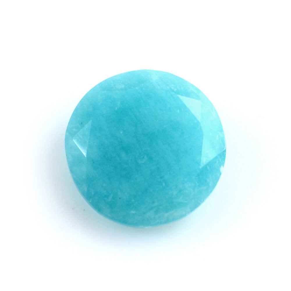 BLUE AMAZONITE ONE SIDE ROSE CUT & ONE SIDE TABLE CUT ROUND 10MM 2.21 Cts.