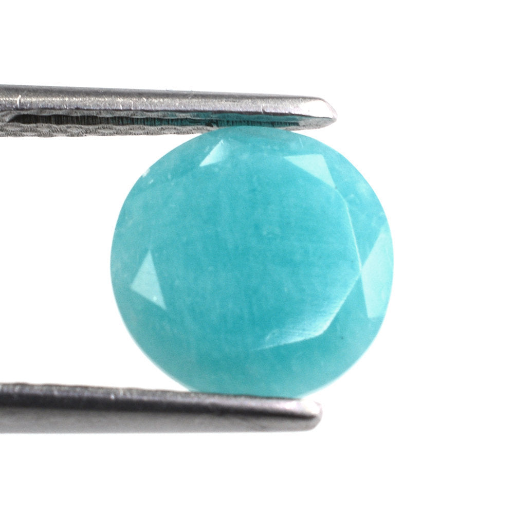 BLUE AMAZONITE ONE SIDE ROSE CUT & ONE SIDE TABLE CUT ROUND 10MM 2.21 Cts.