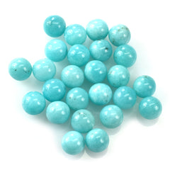 BLUE AMAZONITE PLAIN ROUND BALL 7.5-8MM 3.31 Cts.