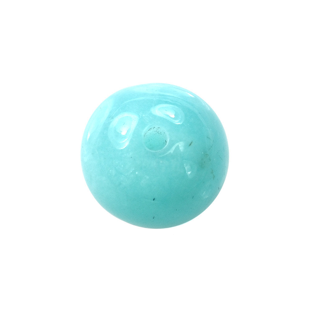 BLUE AMAZONITE PLAIN ROUND BALL 7.5-8MM (FULL DRILL-1MM) 3.25 Cts.