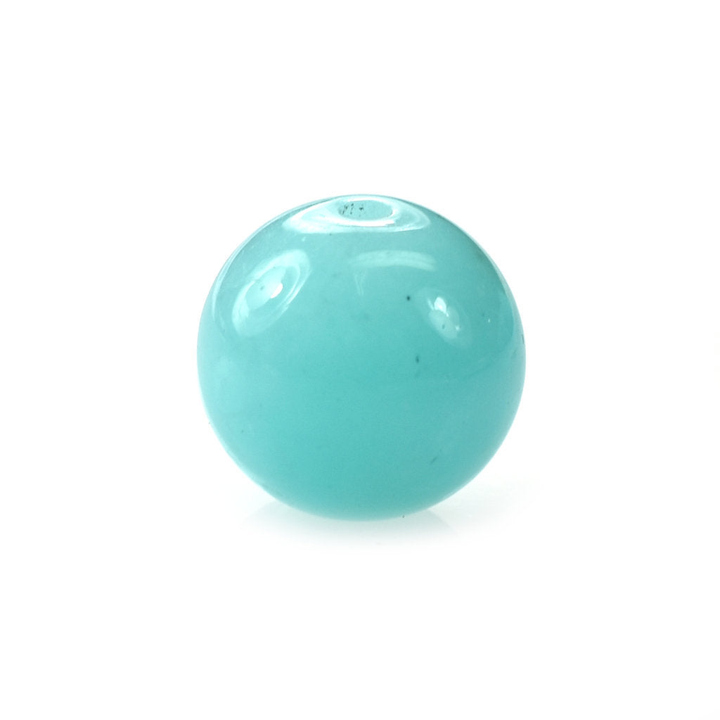 BLUE AMAZONITE PLAIN ROUND BALL 7.5-8MM (FULL DRILL-1MM) 3.25 Cts.