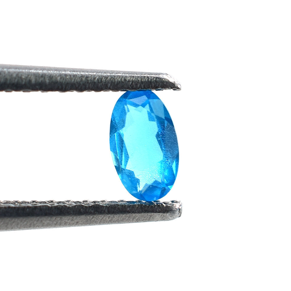 NEON BLUE APATITE CUT OVAL 5X3MM 0.23 Cts.