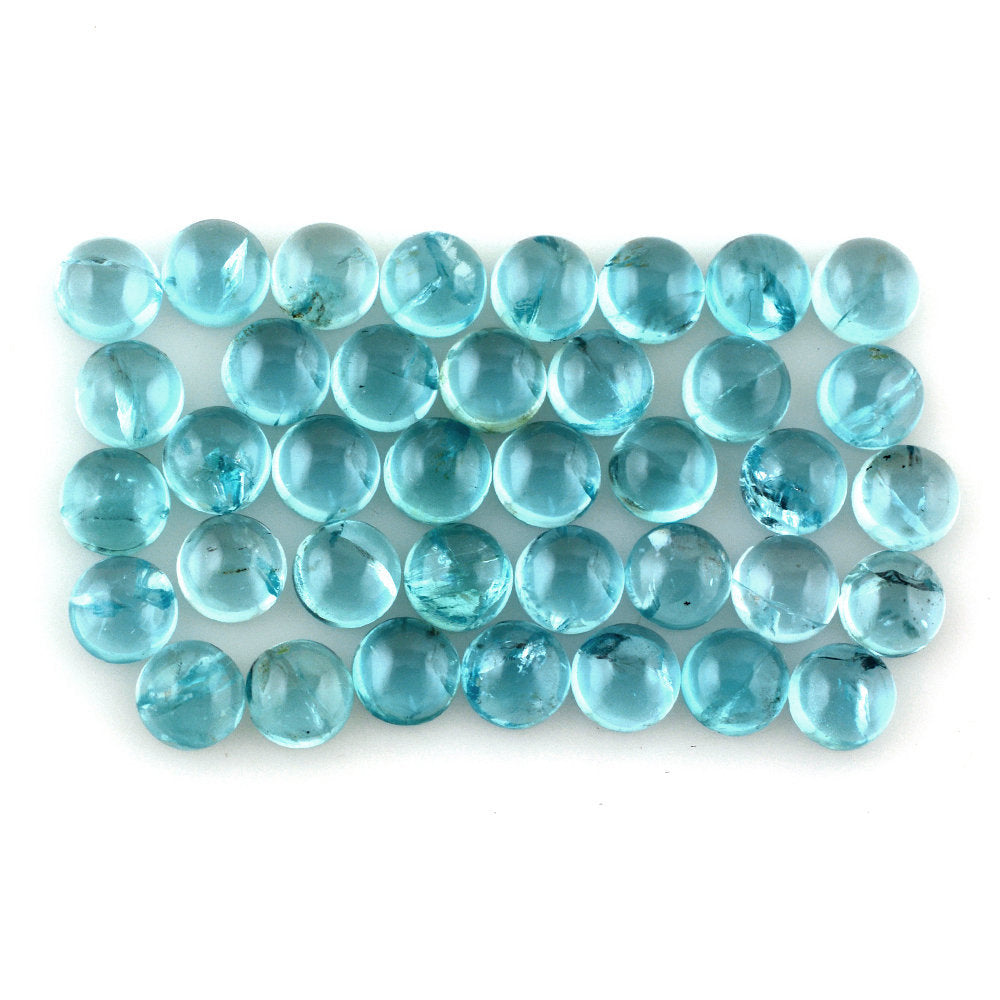 BLUE APATITE ROUND CAB (HI) 5MM 0.60 Cts.