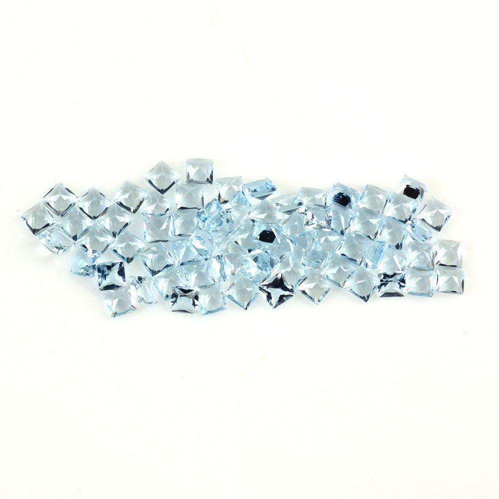 AQUAMARINE PRINCESS CUT SQUARE (A+) 2MM 0.04 Cts.