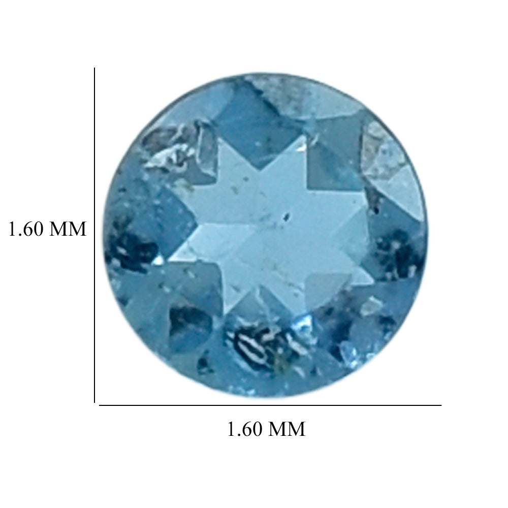 AQUAMARINE CUT ROUND (A+++++) 1.60MM 0.02 Cts.