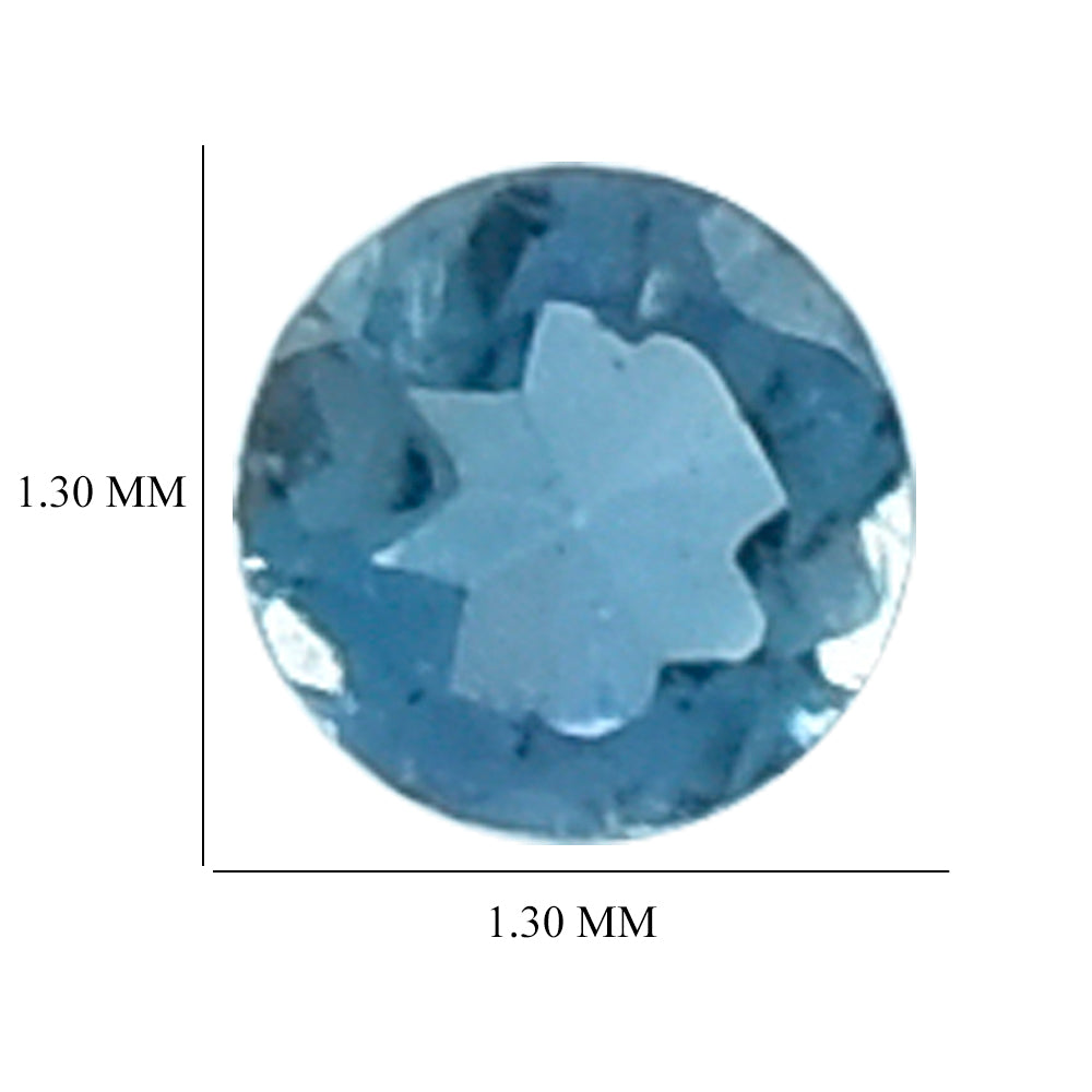 AQUAMARINE CUT ROUND (A+++++) (SI) 1.30MM 0.01 Cts.