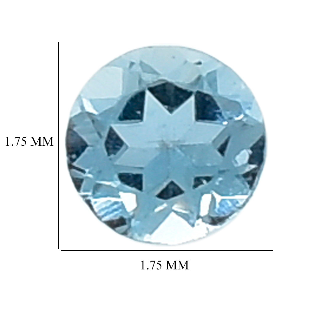 AQUAMARINE CUT ROUND (A++++) 1.75MM 0.02 Cts.