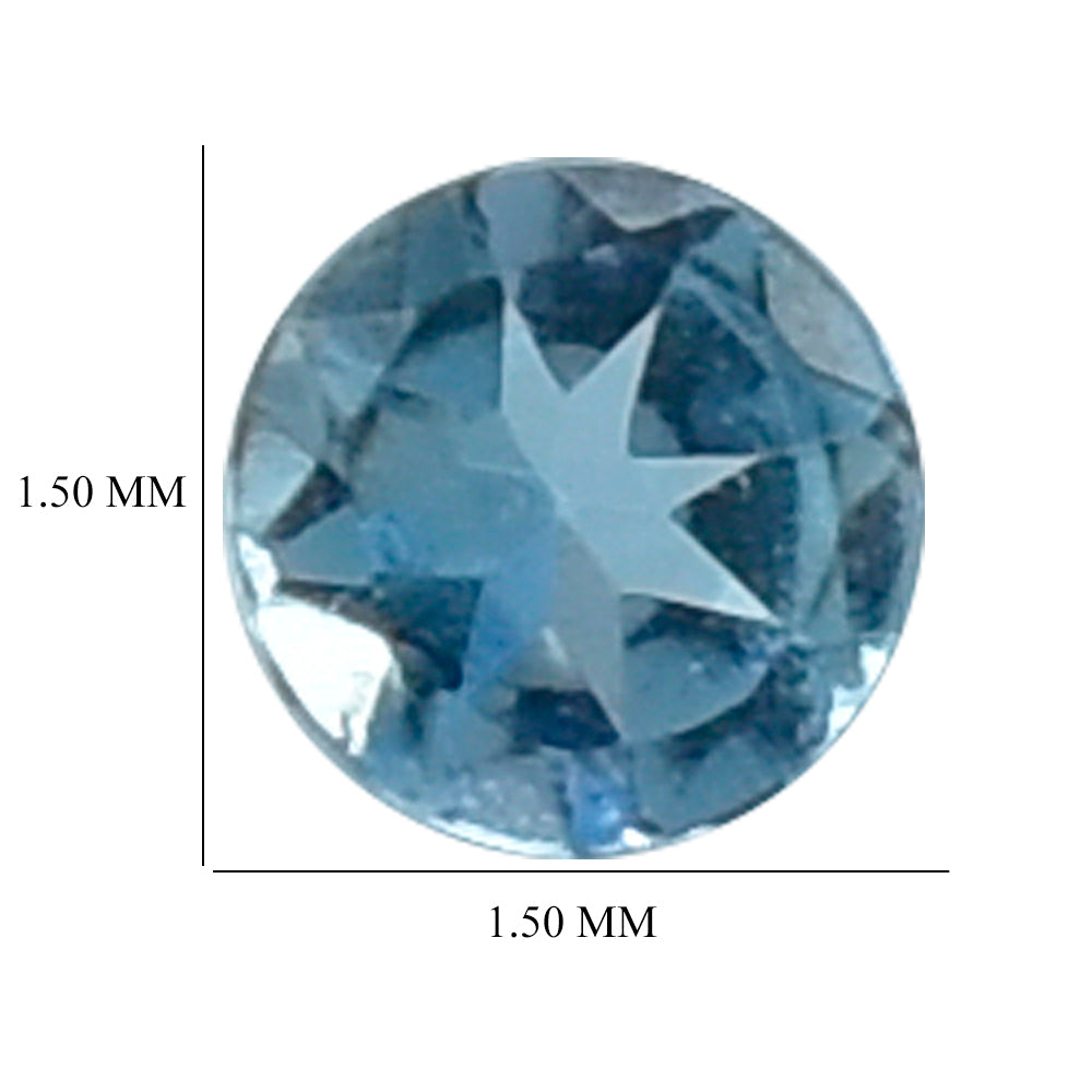 AQUAMARINE CUT ROUND (A++++) 1.50MM 0.01 Cts.